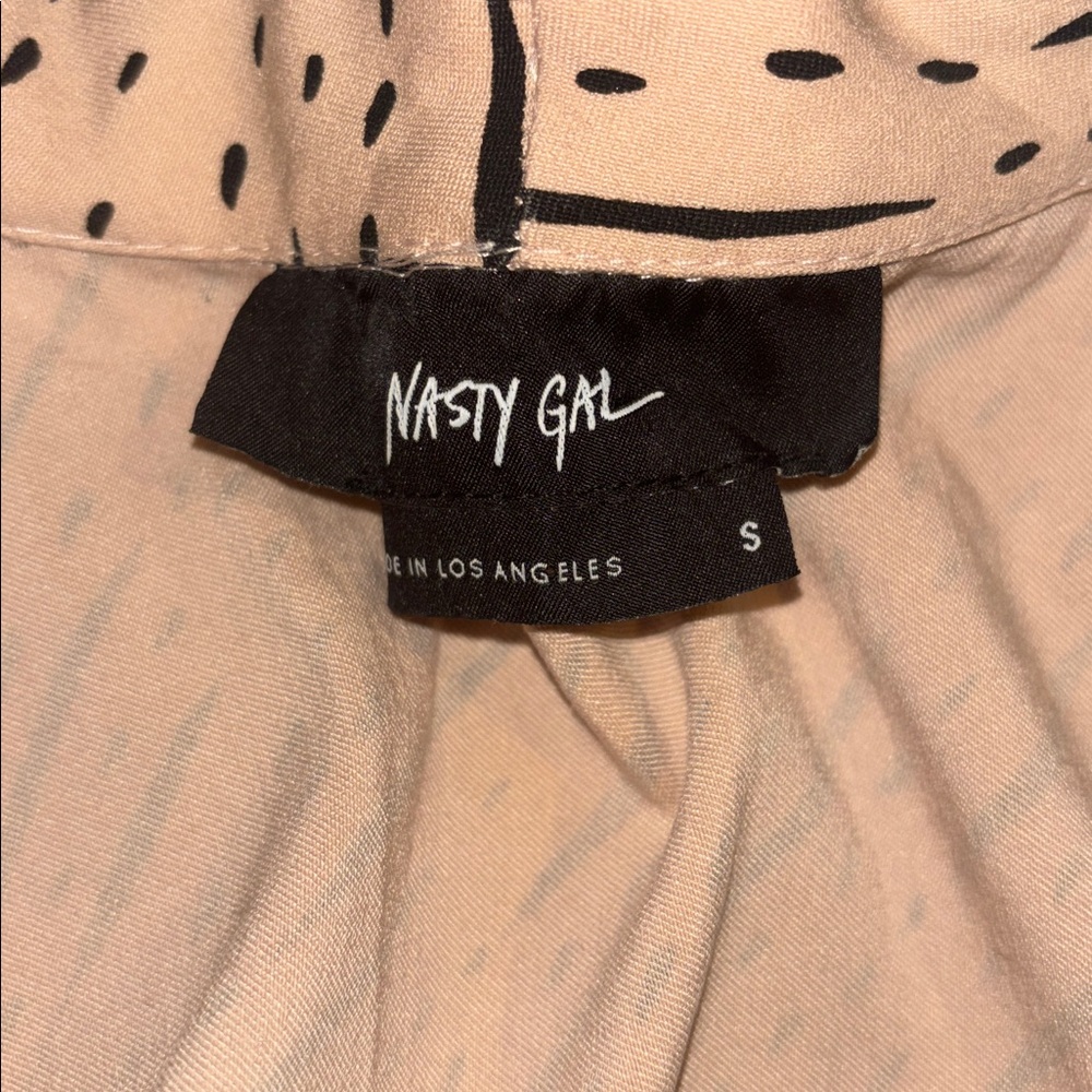 NASTY GAL Peach Printed Zip-Front Crop Top size small - Picture 8 of 8